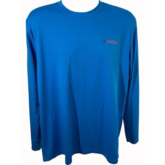 Magellan Outdoors Mens Blue Long Sleeve Shirt Classic Fit Large Fishing Gear Tee - Picture 1 of 11
